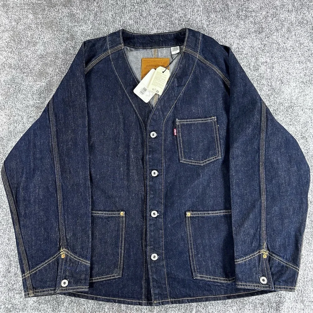 NEW Levi's Premium Capital E Men's Union‎ Engineer Denim Cardigan Size L